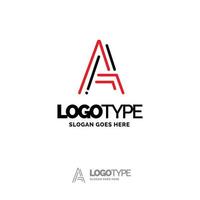A Logo. Digital Logo template. Black and Red Logo template. vector