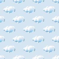 Seamless pattern with clouds. Cute Clouds Pattern. Cartoon clouds background blue sky seamless pattern. Vector illustration