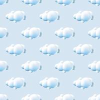 Seamless pattern with clouds. Cute Clouds Pattern. Cartoon clouds background blue sky seamless pattern. Vector illustration