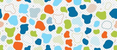 Abstract blob seamless pattern. Abstract blotch shape. Liquid shape elements. Fluid dynamical colored forms banner. Liquid shape elements. Vector illustration