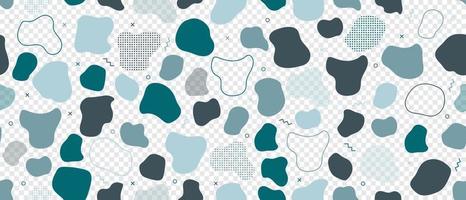 Abstract blob seamless pattern. Abstract blotch shape. Liquid shape elements. Fluid dynamical colored forms banner. Liquid shape elements. Vector illustration