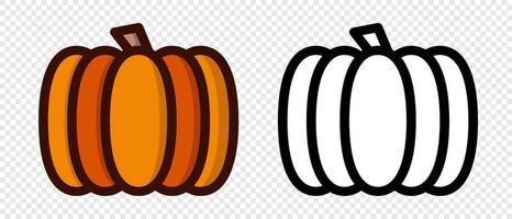 Pumpkins coloring book. Juicy and sweet pumpkins. Educational game for kids. Fruits and vegetables. Coloring book for kids. Educational game for preschool kids. Vector illustration