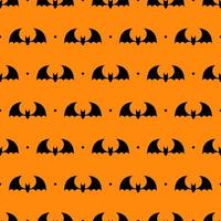Vector seamless pattern with black bats. Bats silhouette seamless pattern. Scary endless background with flittermouse. Vector illustration