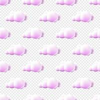 Seamless pattern with clouds. Cute Clouds Pattern. Cartoon clouds background pink sky seamless pattern. Vector illustration