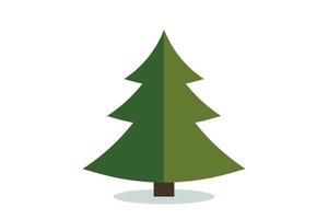 Christmas tree vector icon. Modern style fir symbol in color for holiday decoration, gift card design.