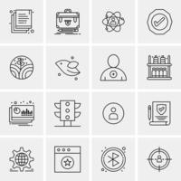 16 iconos de negocios universales vector ilustración de icono creativo para usar en proyectos relacionados con la web y dispositivos móviles