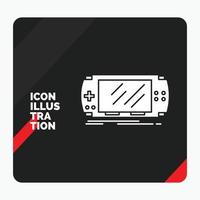 Red and Black Creative presentation Background for Console. device. game. gaming. psp Glyph Icon vector