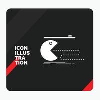 Red and Black Creative presentation Background for Character. computer. game. gaming. pacman Glyph Icon vector