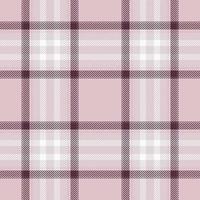 Plaid seamless pattern in pink. Check fabric texture. Vector textile print.