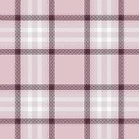 Plaid seamless pattern in pink. Check fabric texture. Vector textile print.