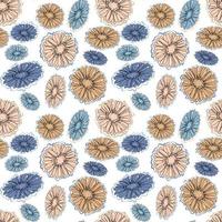Seamless floral pattern with gerbera flowers vector