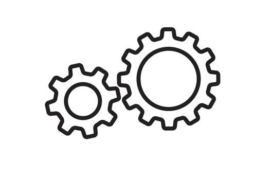 Setting icon vector with work cog gear element. Cogweel mechanism symbol.