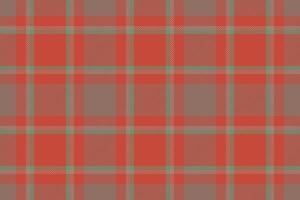 Plaid background, check seamless pattern in red. Vector fabric texture for textile print, wrapping paper, gift card or wallpaper.