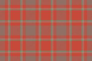 Plaid background, check seamless pattern in red. Vector fabric texture for textile print, wrapping paper, gift card or wallpaper.