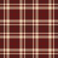 Plaid seamless pattern in red. Check fabric texture. Vector textile print.