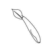 Single line drawing of a dip pen. stationary for school equipment. Back to school or creative thinking concept. Modern continuous line draw design graphic vector