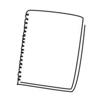 One line drawing of a note book. stationary for school equipment. Back to school or creative thinking concept. Modern continuous line draw design graphic vector