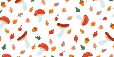 Abstract mushroom in cute pattern design style for cartoon background and wallpaper. Autumn for natural illustration design vector