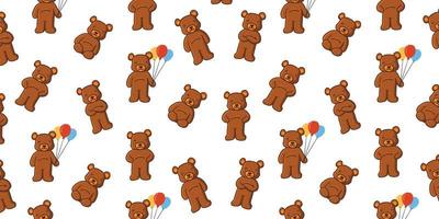 Abstract teddy bear pattern background design vector