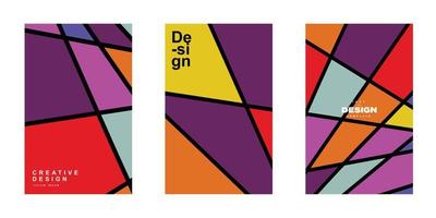 Abstract trendy geometric for poster template frame design. Abstract retro with outline and trendy color for flyer, banner, print and other creative project vector