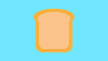 a piece of bread with a crust on a blue background. vector illustration. sandwich bread, base for a filled sandwich. drawing with food, a piece of white bread