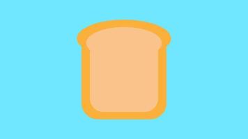 a piece of bread with a crust on a blue background. vector illustration. sandwich bread, base for a filled sandwich. drawing with food, a piece of white bread