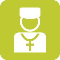 Priest Glyph Round Background Icon vector