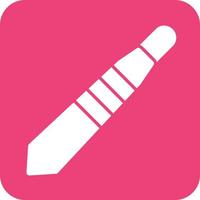 Scalpel Handle Glyph Round Background Icon vector