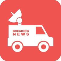 News Van I Glyph Round Background Icon vector