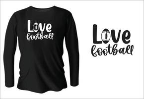 diseño de camiseta de fútbol de amor con vector