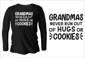 la abuela nunca se queda sin abrazos o diseño de camisetas de galletas con vector