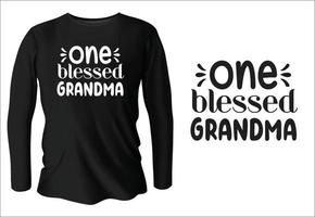 one blessed grandma t-shirt design with vector