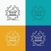 bank. banking. online. university. building. education Icon Over Various Background. Line style design. designed for web and app. Eps 10 vector illustration