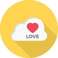 ilustración de vector de amor de nube en un fondo. símbolos de calidad premium. iconos vectoriales para concepto y diseño gráfico.