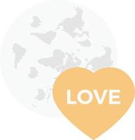 ilustración de vector de amor global en un fondo. símbolos de calidad premium. iconos vectoriales para concepto y diseño gráfico.