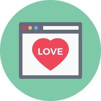 ilustración de vector de amor en línea en un fondo. símbolos de calidad premium. iconos vectoriales para concepto y diseño gráfico.