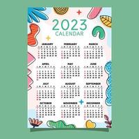 calendario de pared vertical 2023 con concepto de elemento lindo vector