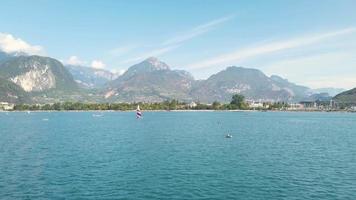 Beautiful Garda lake in Italy in summer sunshine 4K stock video