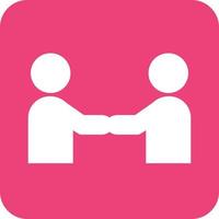 Handshake Glyph Round Background Icon vector
