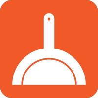 Dustpan Glyph Round Background Icon vector