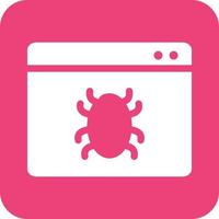 Web Crawler Glyph Round Background Icon vector