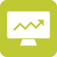 Analysis Glyph Round Background Icon vector