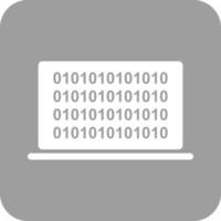 Computer Binary Code Glyph Round Background Icon vector