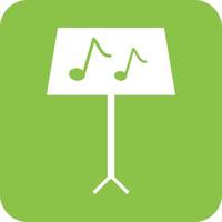 Music Stand Glyph Round Background Icon vector