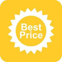 Best Price Tag Glyph Round Background Icon vector