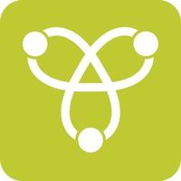 Atomic Structure II Glyph Round Background Icon vector