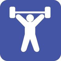 Weight Lifting Person Glyph Round Background Icon vector