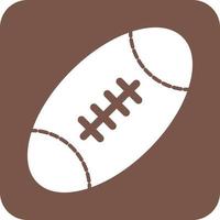 Rugby Ball Glyph Round Background Icon vector