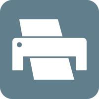 Printer II Glyph Round Background Icon vector