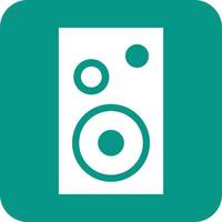 Single Speaker Glyph Round Background Icon vector